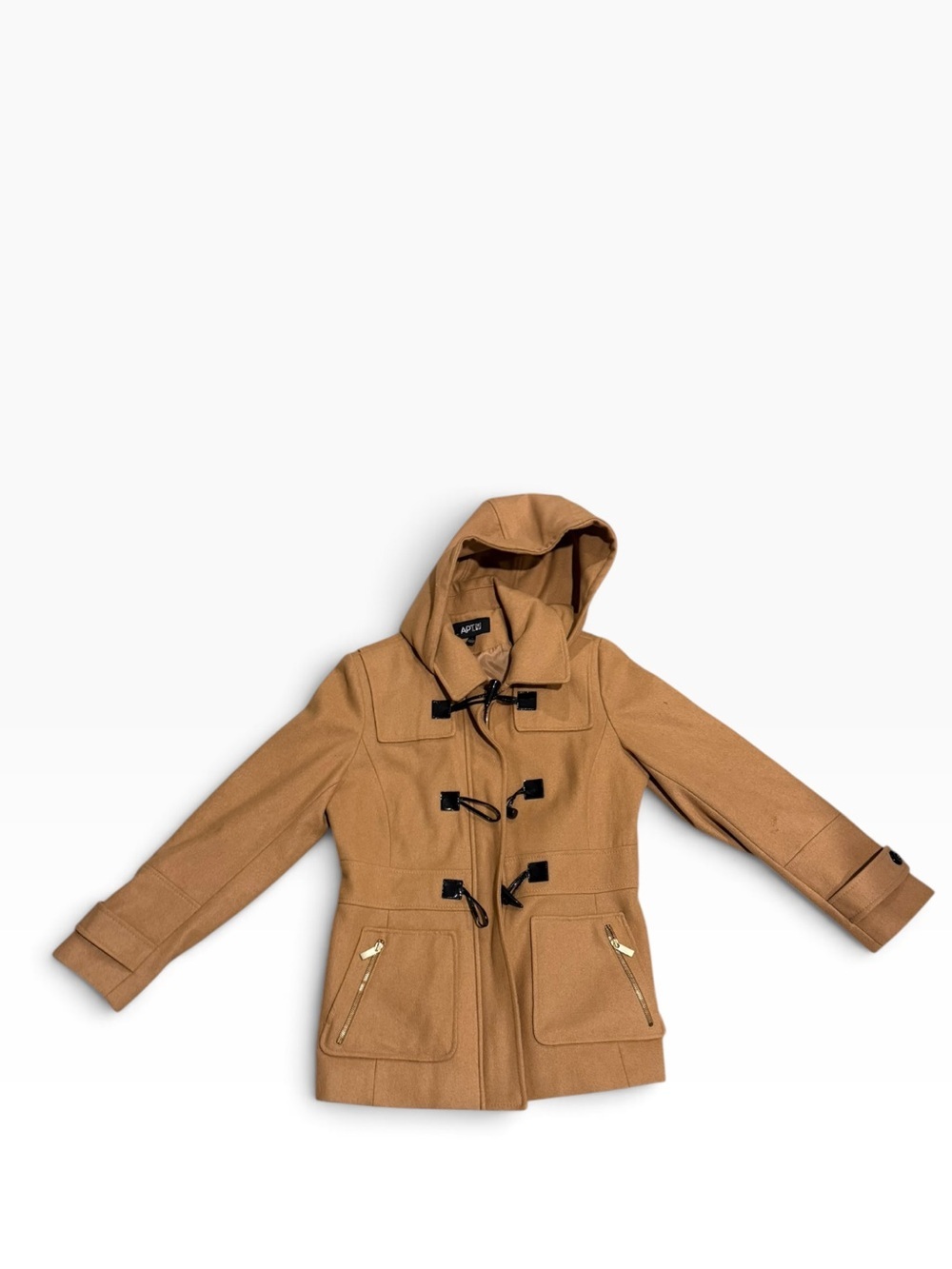APT. 9 Camel Hooded Toggle Coat – Women’s Size Large
